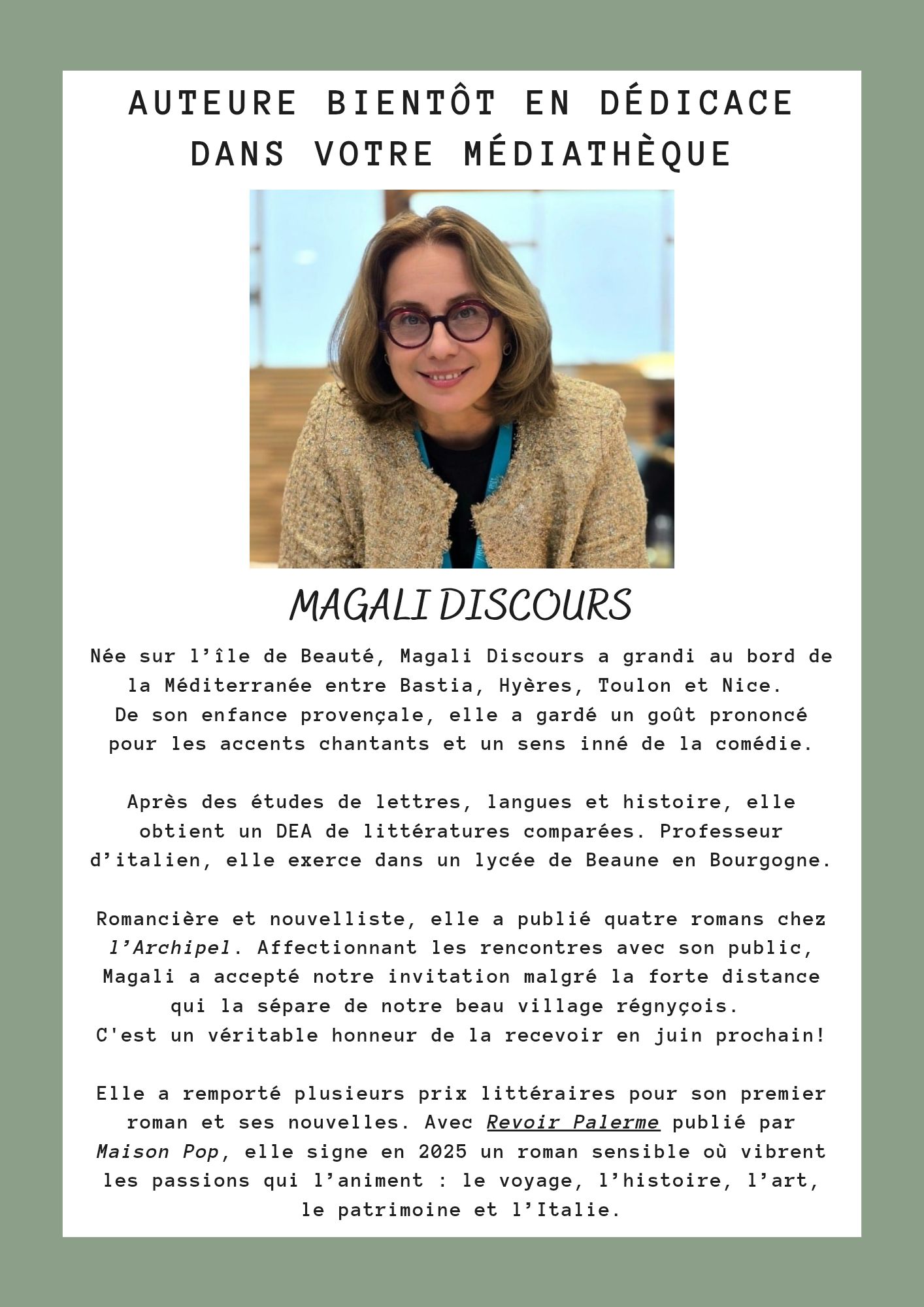 2025 14 juin bio auteure Magali DISCOURS