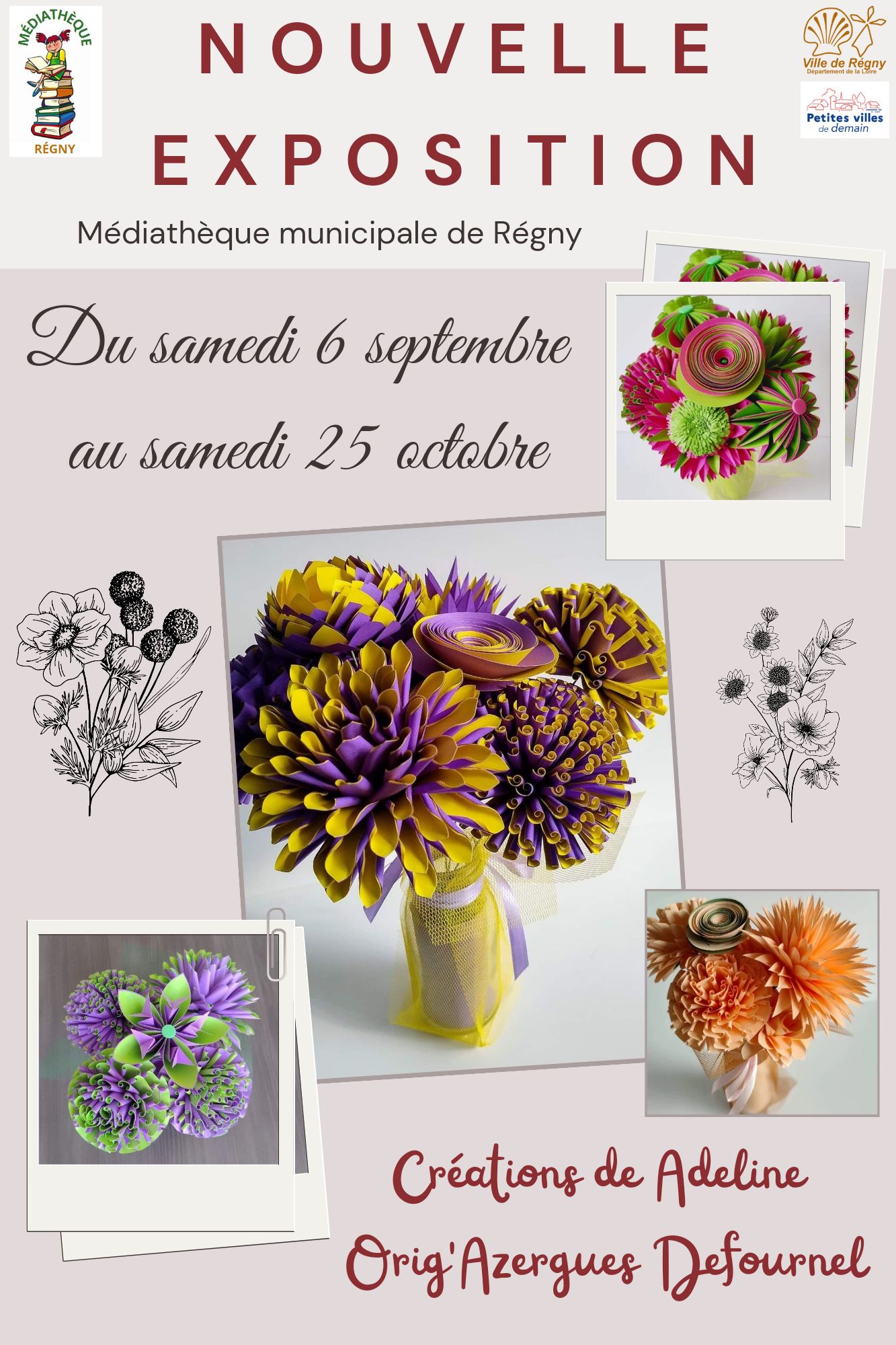 2025 SEPT OCT EXPO CREATIONS DEFOURNEL MEDIATHEQUE REGNY