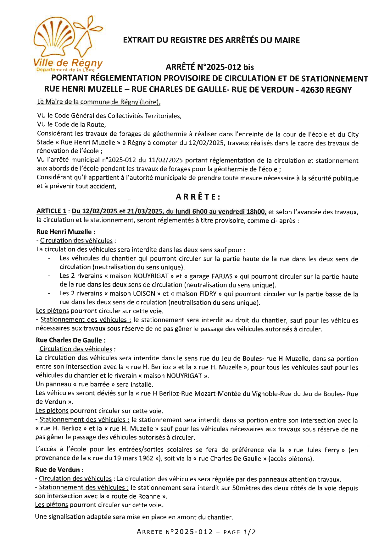 ARRETE 2025012bis COMMUNE travaux geothermie Ecole page 0001