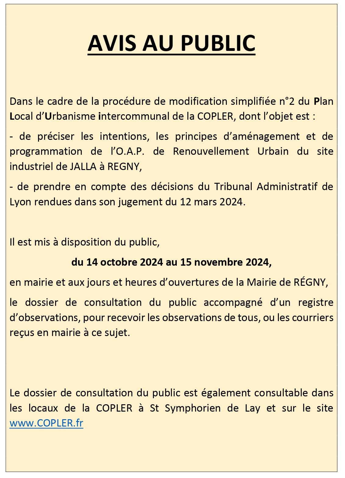 AVIS AU PUBLIC mise a dispo dossier consultation 14102024 page 0001