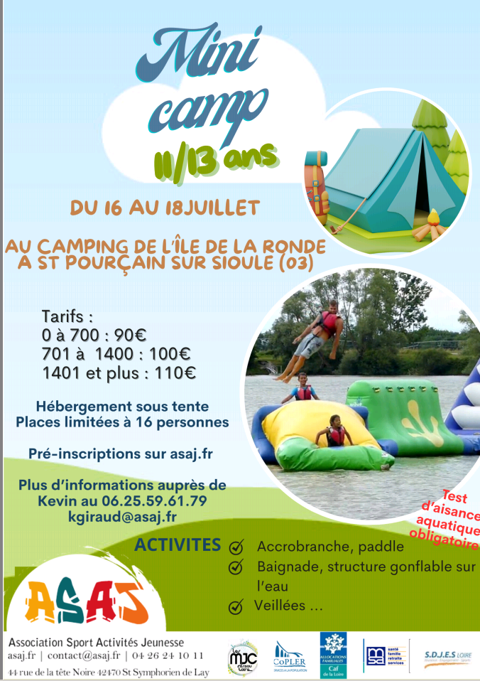 Affiche Minicamp 11 13ans 2025