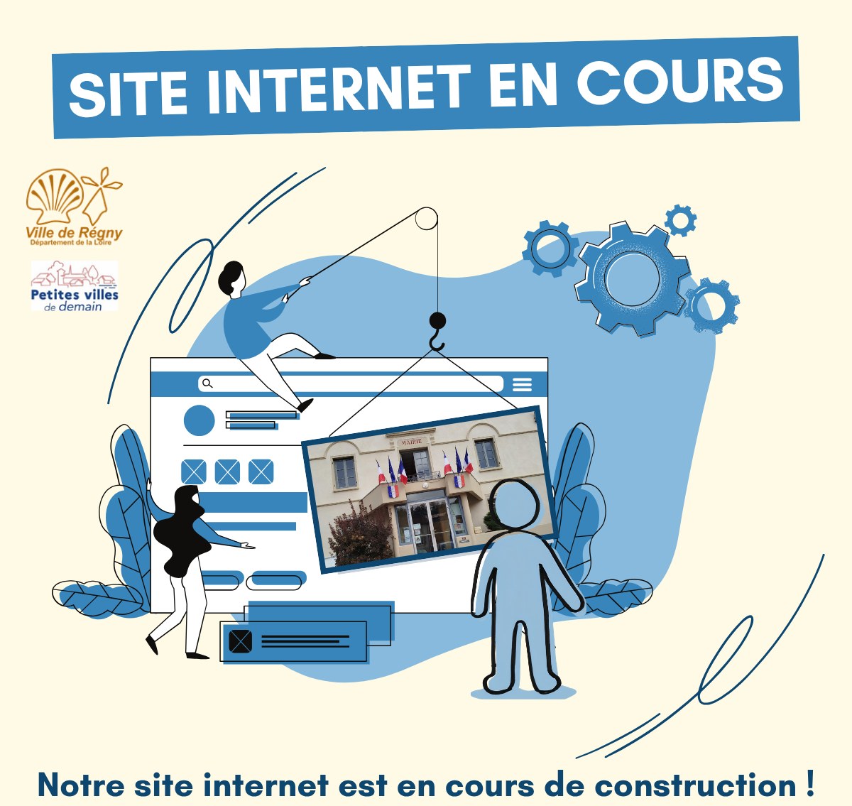 Site internet en cours — Ville de Régny, Petites villes de demain. Notre site internet est en cours de construction !